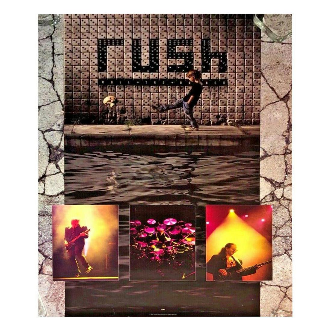 Rush - Roll The Bones - 1991 Promo Poster: RUSH (Canadian Rock Band). Original & Vintage 1991 Rush 'Roll The Bones' Promotional Poster. 1991 First Printing. Includes COA. 24 inches by 36 inches. Excellent Condition