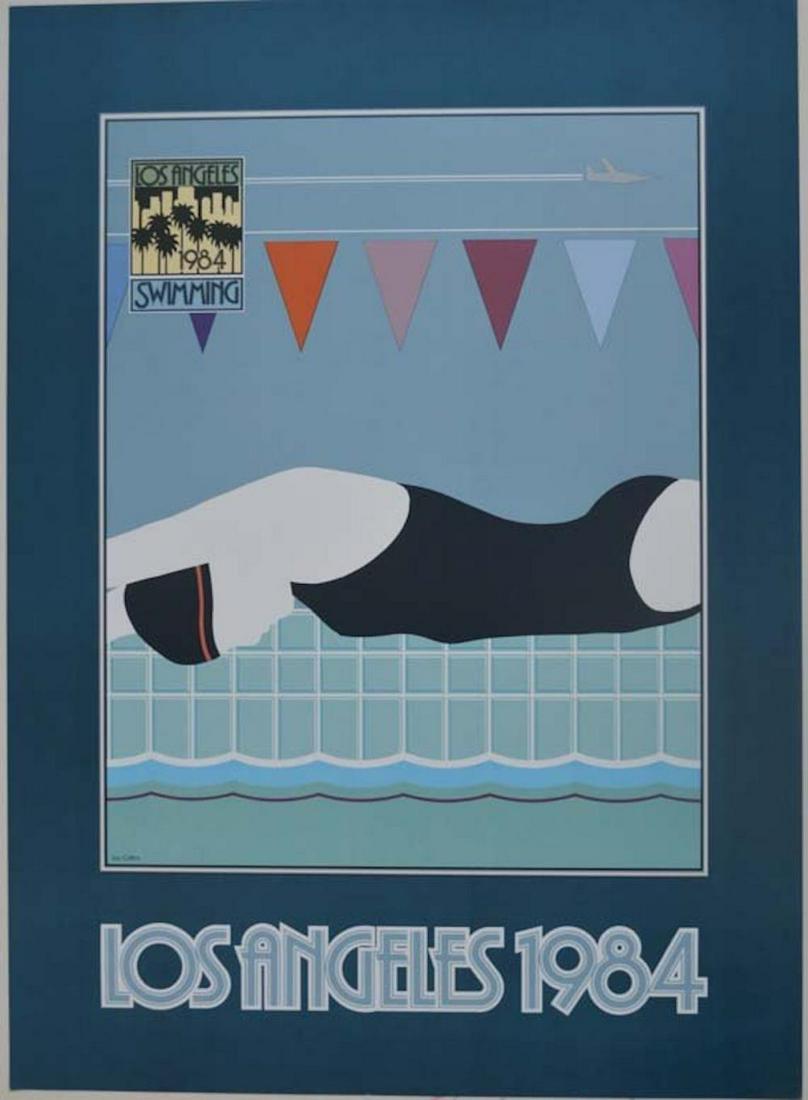 LOS ANGELIS OLMPIC GAME 1984: LOS ANGELIS OLMPIC GAME 1984, BY JAY COLINS, MEASURES AT 27 1/2 X 20