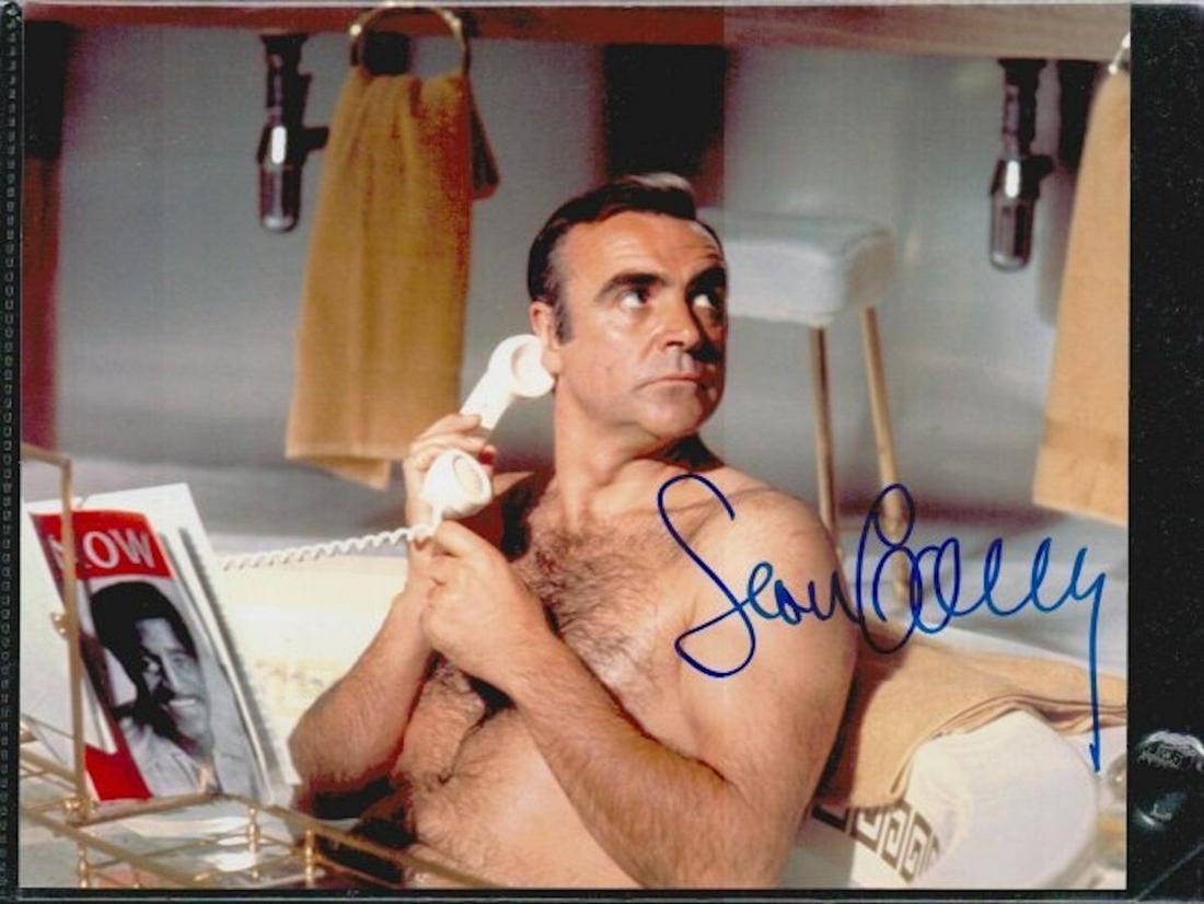SEAN CONNERY SIGNED 8 X 10 PHOTOGRAPH. COMES WITH A: SEAN CONNERY SIGNED 8 X 10 PHOTOGRAPH. COMES WITH A STATEMENT GUARANTEEING THE AUTHENTICITY OF THE ITEM.