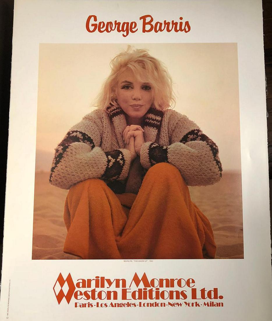 GEORGE BARRIS "MARILYN MONROE" POSTER. PUBLISHED BY: GEORGE BARRIS "MARILYN MONROE" POSTER. PUBLISHED BY WESTON EDITIONS LTD. MEASURES AT 23 X 34.5