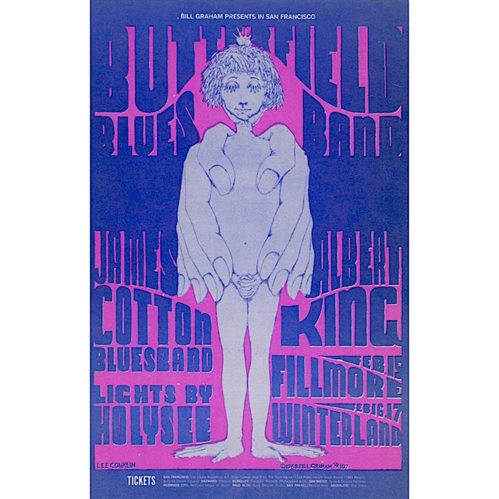 The Paul Butterfield Blues Band - 1968 Handbill: THE PAUL BUTTERFIELD BLUES BAND (American Rock Band) JAMES COTTON (1935-2017 American Blues Harmonica Player and Singer-Songwriter) ALBERT KING (1923-1992 American Blues Guitarist and Singer) Original