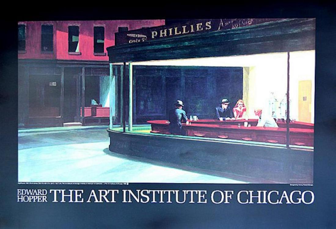 Edward Hopper,NIGHTHAWK 1942 Classic American painting: Edward Hopper, NIGHTHAWK Classic American painting in the collection of the Chicago Art Institute.