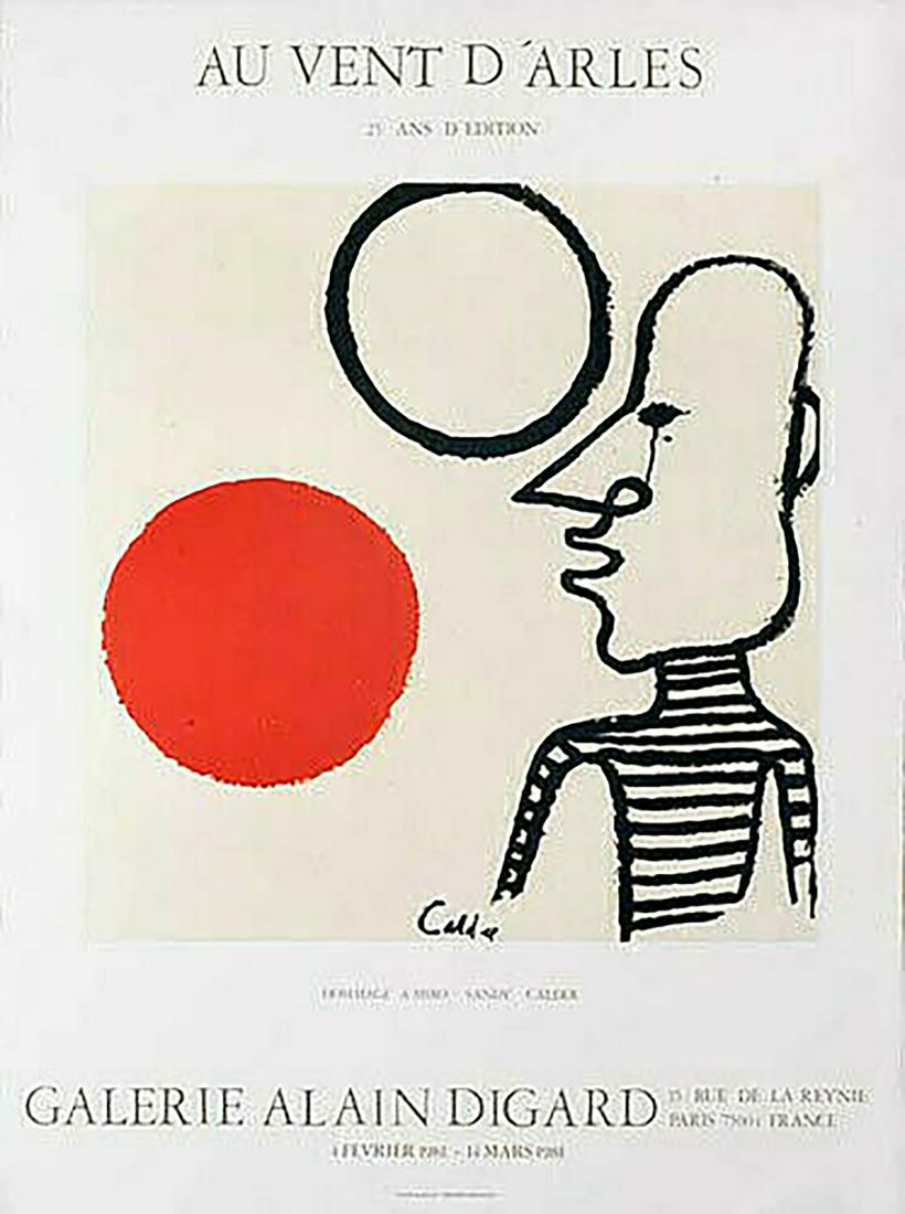 ALEXANDER CALDER- HOMMAGE A MIRO - .ALAIN DIGARD-: ALEXANDER CALDER- HOMMAGE A MIRO - .ALAIN DIGARD- VINTAGE POSTER -1981. ORIGINAL POSTER "HOMMAGE A MIRO - SANDY CALDER" by ALEXANDER CALDER (USA 1898-1976) Offset-Lithograph Exhibition Poster printed 
