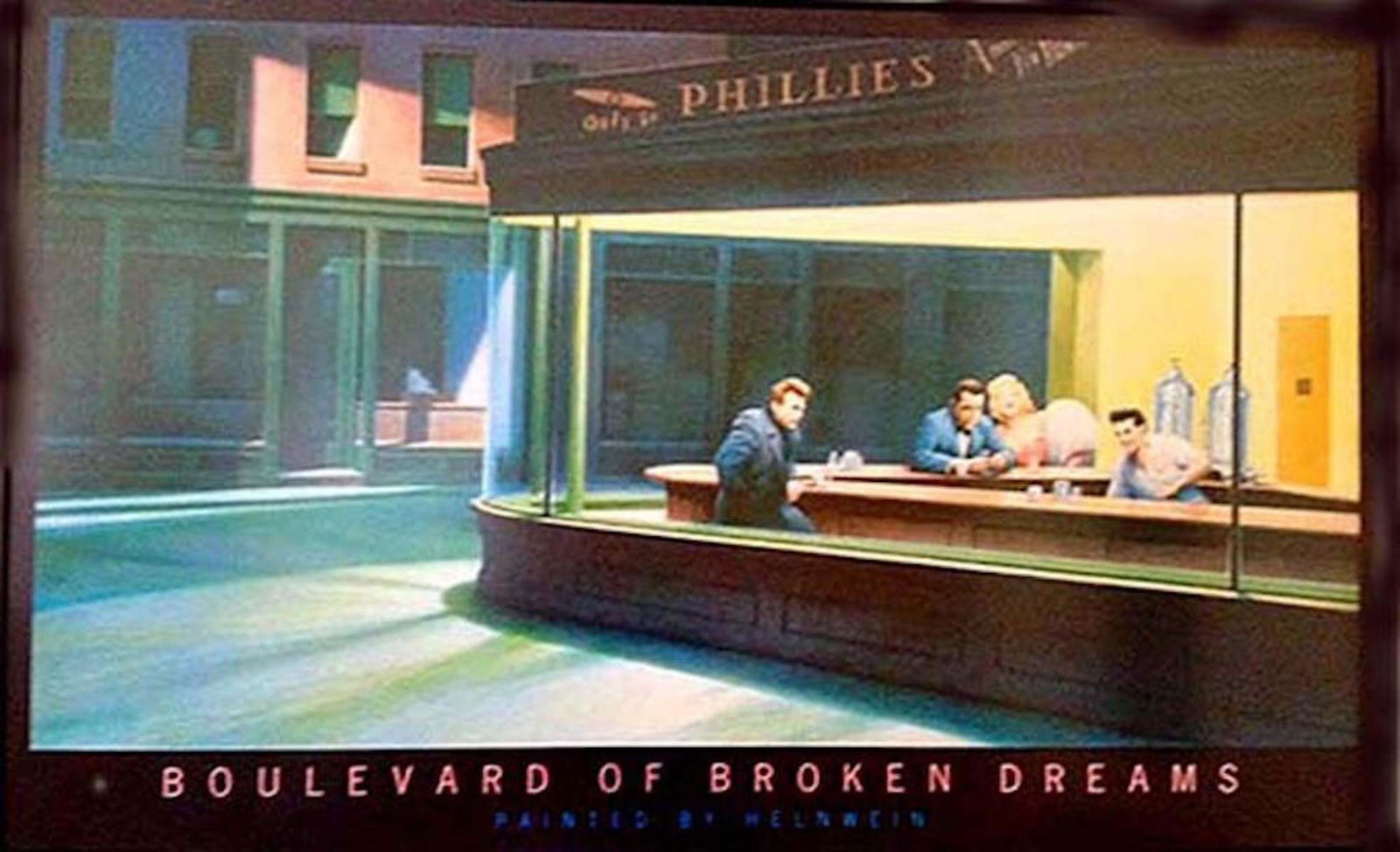 GOTTFRIED HELNWEIN "JAMES DEAN, HUMPHERY BOGART, ELVIS: GOTTFRIED HELNWEIN "JAMES DEAN, HUMPHERY BOGART, ELVIS PRESLEY, MARILYN MONROE, BOULEVARD OF BROKEN DREAMS". SIZE 33 X 46.5, 1987