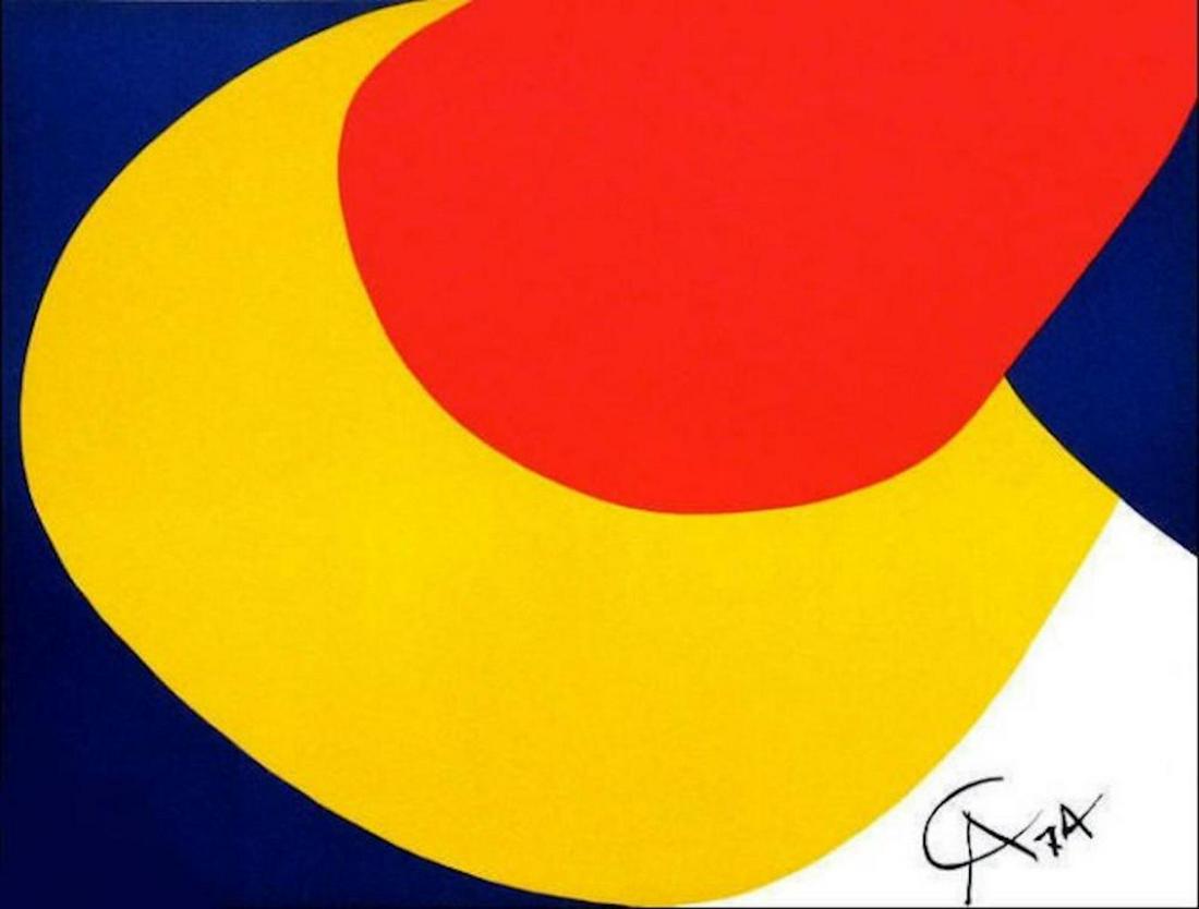 CALDER CONVECTION LITHOGRAPH: CALDER ALEXANDER friendship `ORIGINAL LITHO 1974 YOU ARE BIDDING ON .CALDER"CONVECTION"[ ONE FROM A SERIES OF SIX LITHOGRAPHS COMMISSIONED BY AIR BRANIFF IN 1975, PAINTED ON A BRANIFF, D.C8-62 JET, IT