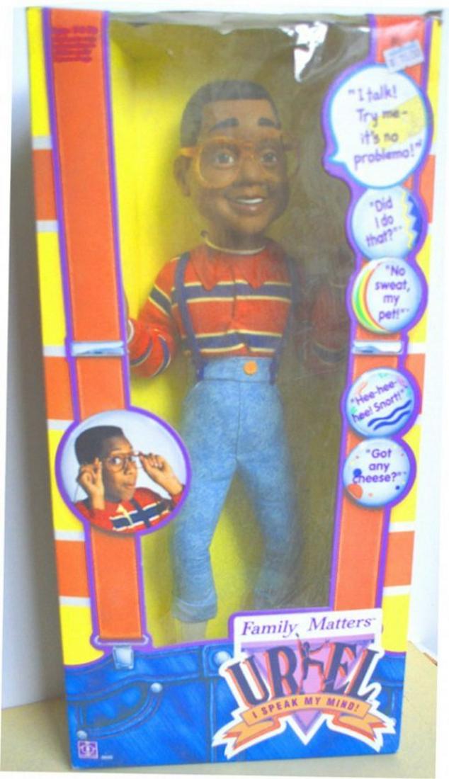 FAMILY MATTERS URKEL I SPEAK MY MIND! FIGURE: FAMILY MATTERS URKEL I SPEAK MY MIND! FIGURE. PULL THE STRING, AND LISTEN TO LITTLE URKEL TALK. MINT IN BOX. COMPLETE AND INTACT. BOX MEASURES AT ABOUT 19"