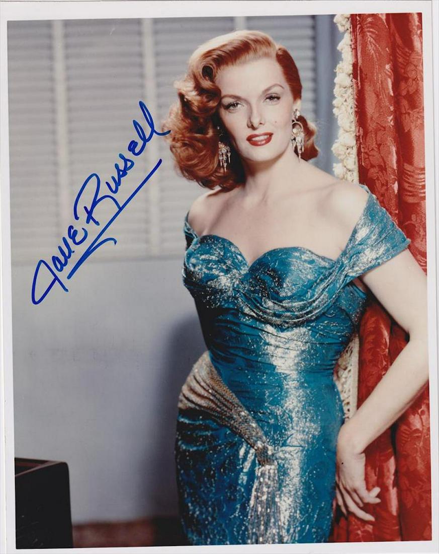 Jane Russell - 8 x 10 Signed Photograph w/COA: Jane Russell - 8 x 10 Signed Photograph w/COA. A color photograph signed in blue felt tip ink by Jane Russell. In good condition.