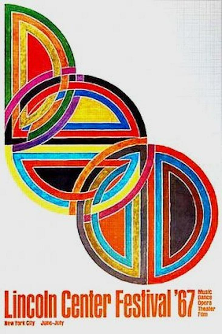 Frank STELLA MUSIC DANCE OPERA THEATRE FILM 1967: Frank Stella Lincoln Center Festival,1967 MUSIC.DANCE.OPERA THEATRE. FILM. Poster, Original Offset lithograph Poster,never was framed.In very good condiotion rare original poster Size: 36" x 23-3/4"(9