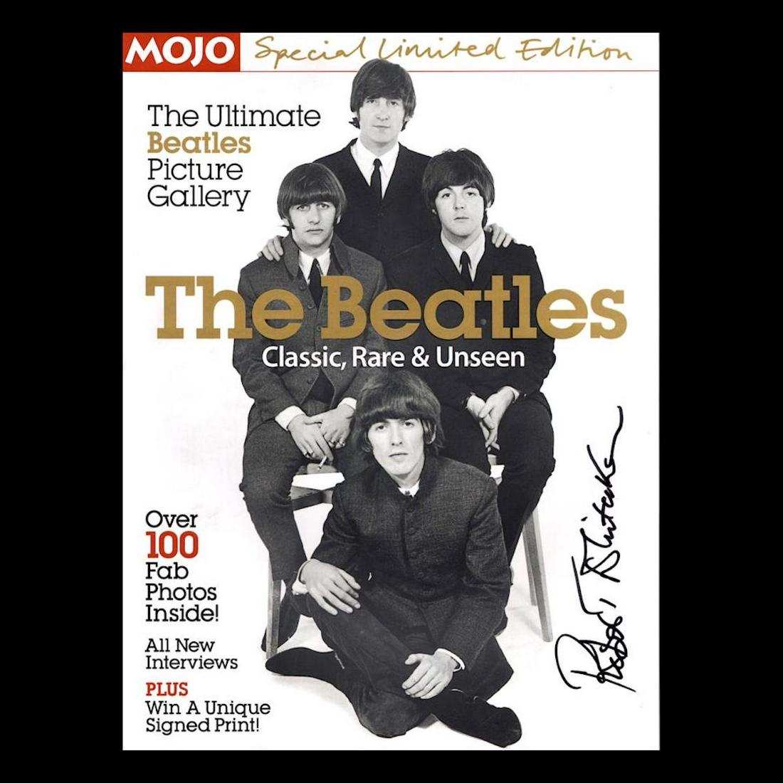 The Beatles - Robert Whitaker - Autographed Magazine: THE BEATLES (English Rock Band). ROBERT WHITAKER (1939-2011 British Photographer). An authentic Mojo Magazine featuring The Beatles. Hand-signed by famed photographer: Robert Whitaker. Includes COA. 9