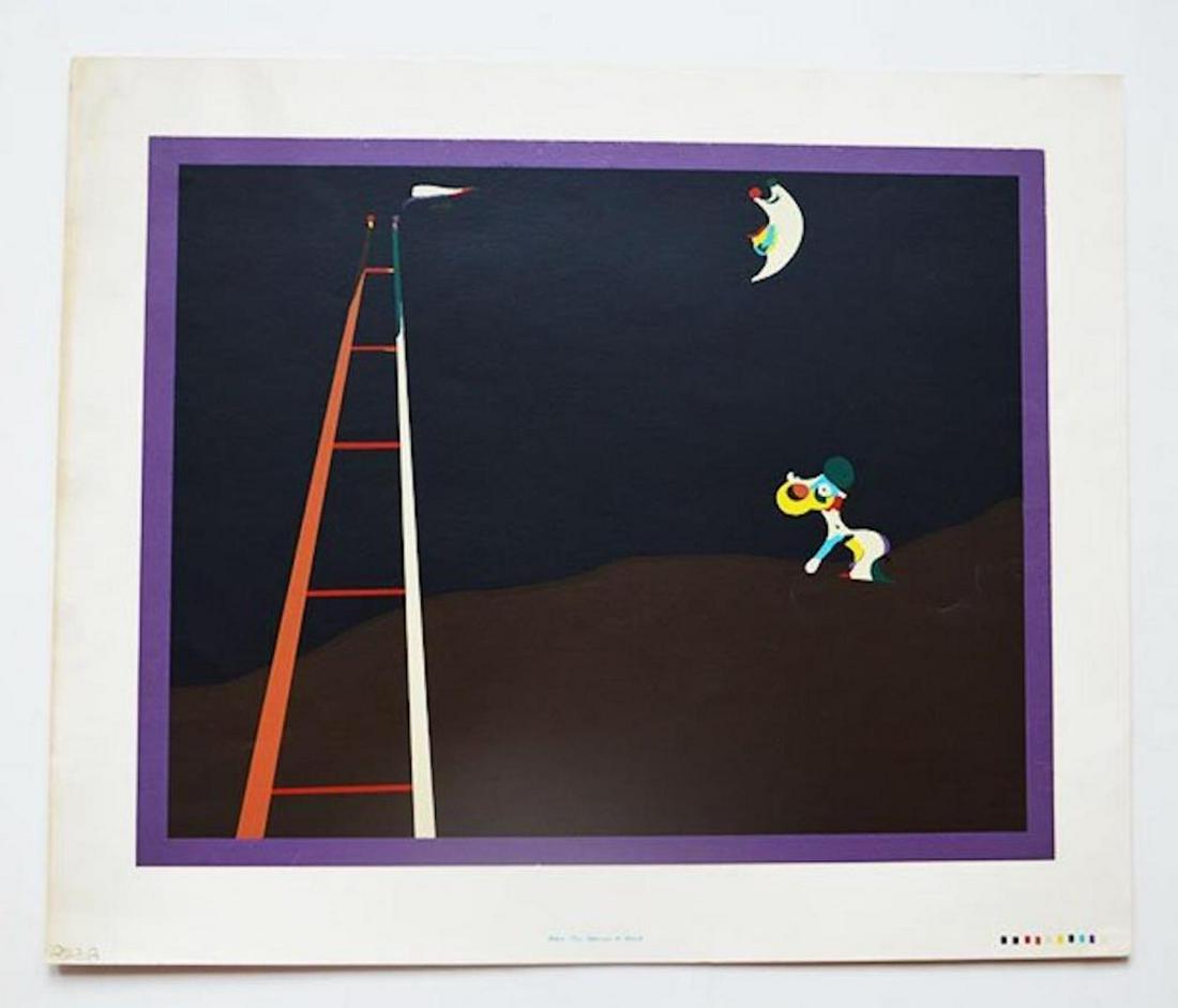 MIRO "DOG BARKING AT THE MOON: MIRO "DOG BARKING AT THE MOON. MEASURES AT 20 X 28.5