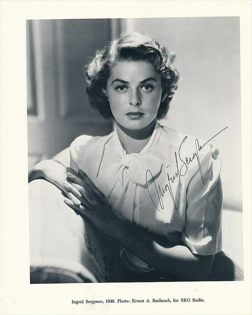 Ingrid Bergman - 8 x 10 Signed Photograph w/COA: Ingrid Bergman - 8 x 10 Signed Photograph w/COA. A signed bookstock photograph of Ingrid Bergman. Signed by her. Comes with COA from Todd Mueller Autographs