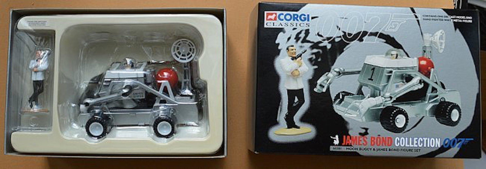 CORGI JAMES BOND 007 COLLECTION MOON BUGGY JAMES BOND F: CORGI JAMES BOND 007 COLLECTION MOON BUGGY JAMES BOND FIG DIAMONDS ARE FOREVERCorgi James Bond Collection 007 #65201James Bond Diamonds Are Forever Moon Buggy with Sean Connery James Bond figure in wh