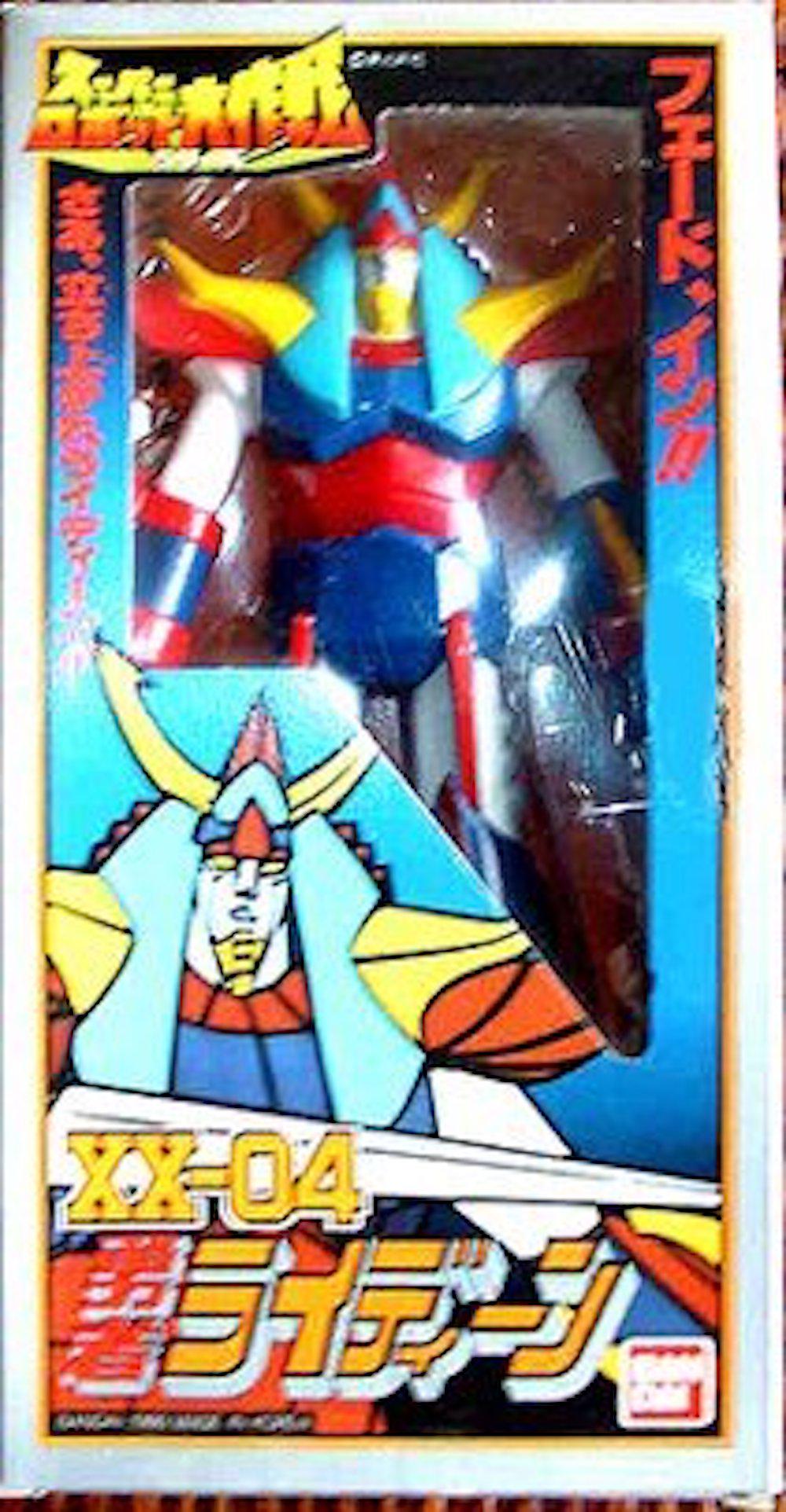 BANDAI "BRAVE RAIDEEN XX-04" ROBOTIC FIGURE: BANDAI "BRAVE RAIDEEN XX-04" ROBOTIC FIGURE.MEASURES AT 10" TALL.COMPLETE AND INTACT