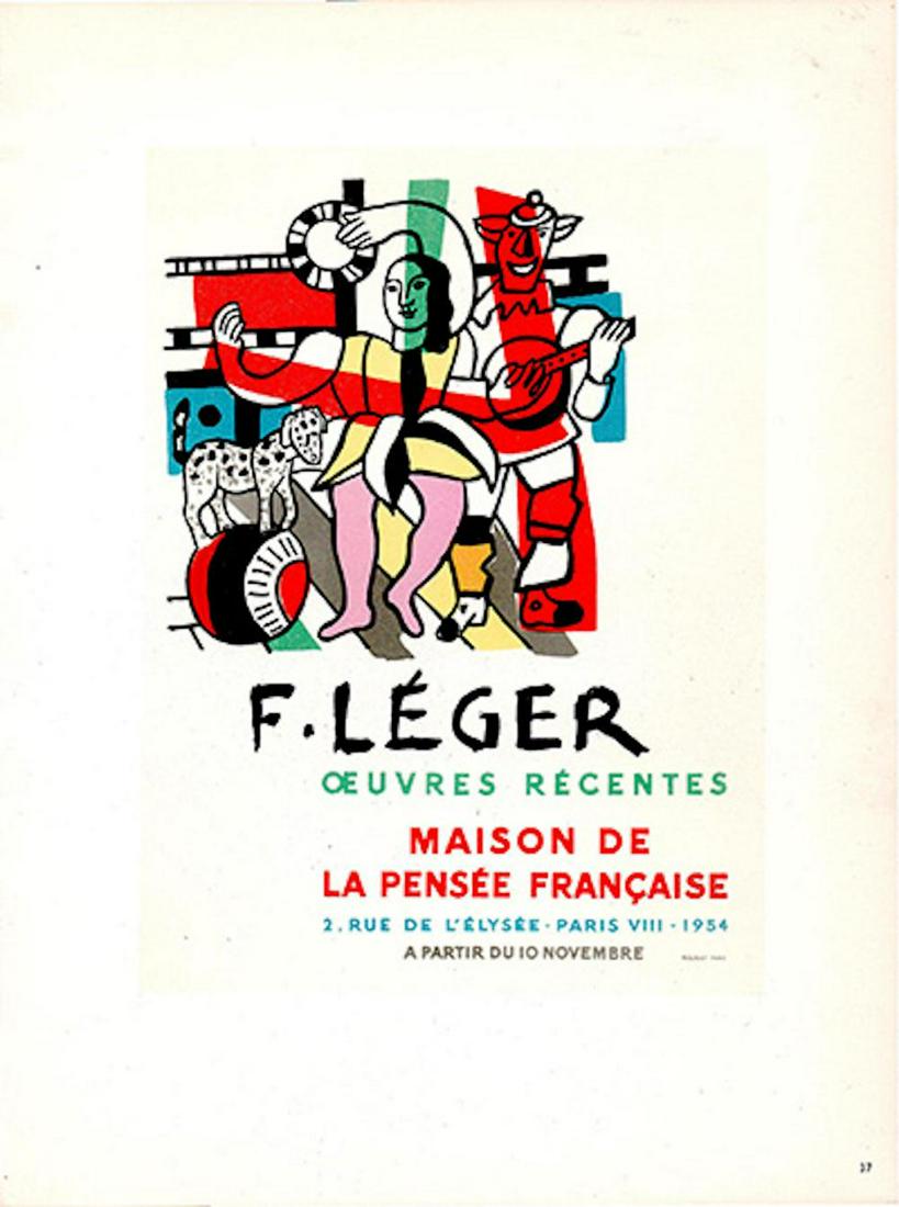FERNAND LEGER - "MAISON DE LA PENSEE FRANCAISE" (50%: FERNAND LEGER - "MAISON DE LA PENSEE FRANCAISE" (50% REDUCTION SALE). LIQUIDATION SALE: WE ARE OFFERING YOU A SPECIAL DEAL ON ORIGINAL LITHO PRINTS PRINTED BY MOURLOT IN 1959. THESE PRINTS ARE ON SALE
