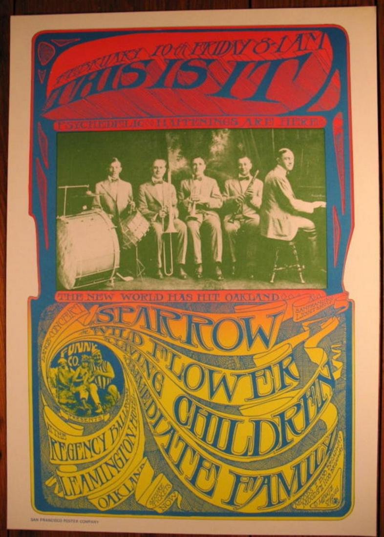 PSYCHEDELIC HAPPENINGS REGENCY BALLROOM FILLMORE ERA: PSYCHEDELIC HAPPENINGS REGENCY BALLROOM FILLMORE ERA OAKLAND CONCERT POSTER 60S