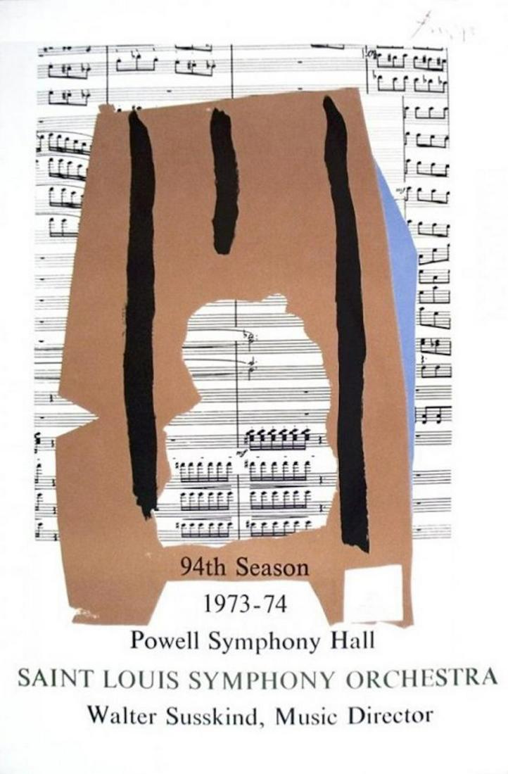 ROBERT MOTHERWELL St Louis Symphony Poster. 1973-74: ROBERT MOTHERWELL St Louis Symphony Poster. 1973-74 Season. -- Dimensions: Image Size: H: 37.5 inches: W: 25 inches x 25 inches