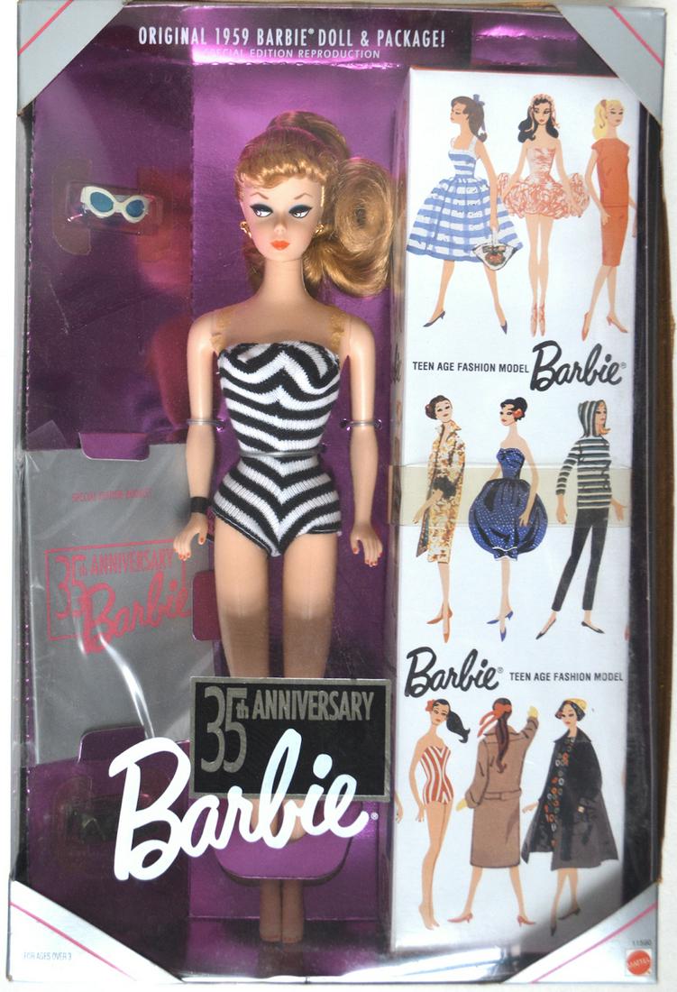 35TH ANNIVERSARY ORIGINAL BARBIE DOLL: 35TH ANNIVERSARY ORIGINAL BARBIE DOLL. MINT IN A BOX. NEVER OPEN