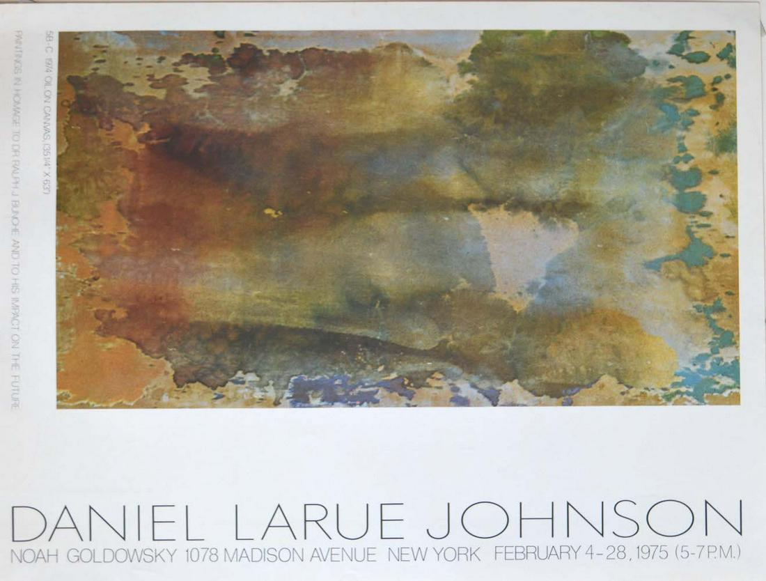 DANIEL LARUE JOHNSON - "PAINTINGS IN HOME TO DR. RALPH: DANIEL LARUE JOHNSON - "PAINTINGS IN HOME TO DR. RALPH J BUNCHE AND TO HIS IMPACT ON THE FUTURE", 1975, 18 X 24, GOOD CONDITION