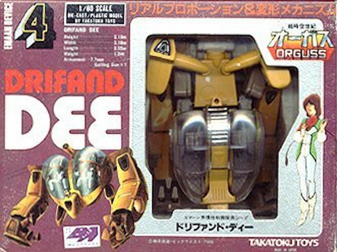 TAKATOKU TOYS DRIFAND DEE ROBOTIC ACTION FIGURE: TAKATOKU TOYS DRIFAND DEE ROBOTIC ACTION FIGURE. THIS IS A 1/60 SCALE FIGURE. MADE OF DIE-CAST/ PLASTIC MODELMINT IN BOX. COMPLETE AND INTACT