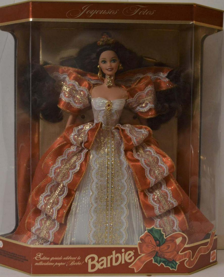 BARBIE "JOYEUSES FETES" DOLL: BARBIE "JOYEUSES FETES" DOLL. NEW. MINT IN A BOX (74)