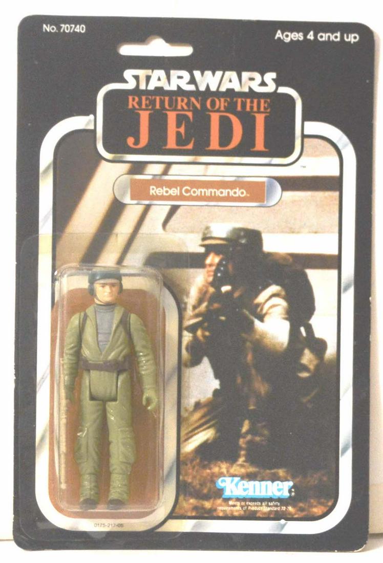 STAR WARS ROTJ "REBEL COMMANDO" FIGURINE ON CARD (YEAR: STAR WARS ROTJ "REBEL COMMANDO" FIGURINE ON CARD (YEAR END SPECIAL). CARD SHOWS SOME AGING. FIRE IN MINT CONDITION (85)