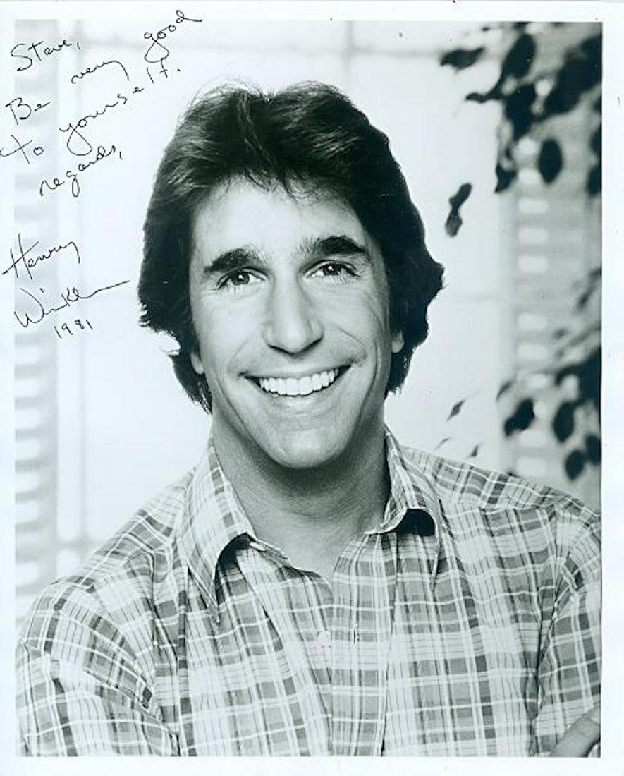 Henry Wrinkler - 8 x 10 Signed photograph w/COA: Henry Wrinkler - 8 x 10 Signed photograph w/COA. A signed by Henry Wrinkler inscribed "Steve be very good to yourself. Regards, Henry."