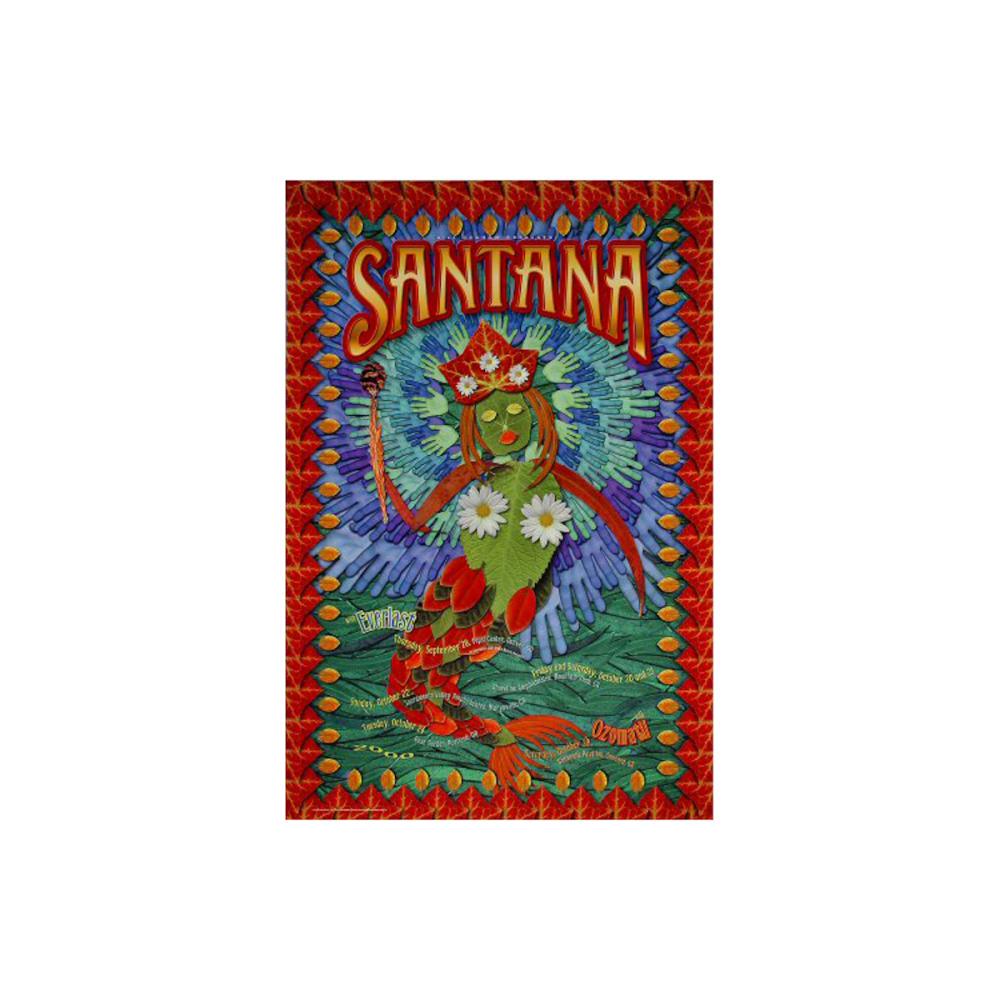Santana - 2000 Concert Poster: SANTANA (Latin Music and Rock Band) Original & Vintage Bill Graham Presents Concert Poster featuring Santana and Everlast. Venue: Pepsi Center, Denver, Colorado. Dated: September 28, 2000. Artist: