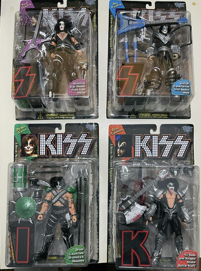SET OF 4 KISS MCFARLENE ULTRA FIGURINE DOLLS: SET OF 4 KISS MCFARLENE ULTRA FIGURINE DOLLS. NEW. MINT IN A BOX (118)
