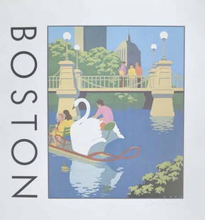 COREN SHERMAN SIGNED BOSTON POSTER: COREN SHERMAN SIGNED BOSTON POSTER, MEASURES AT 24 X 23