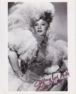 Betty Hutton - 8 x 10 Signed Photograph w/COA: Betty Hutton - 8 x 10 Signed Photograph w/COA. A black and white glossy photograph of Betty Hutton in her prime signed in brown felt tip ink, "All my love Mike, Betty Hutton." In very good condition.