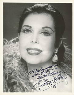 Ann Miller- 8 x 10 Glossy signed photograph w/COA: Ann Miller- 8 x 10 Glossy signed photograph w/COA. B&W Glossy photograph signed and inscribed in black felt tip ink by Ann Miller