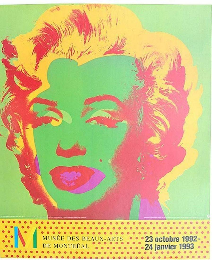 ANDY WARHOL "MARILYN MONROE" POSTER (RARE): ANDY WARHOL "MARILYN MONROE" POSTER. MUSEE DES BEAUX-ARTS DE MONTREAL 23 OCTOBRE 1992 24 JANVIER 1993 PUBLISHED BY TE MEUES CO., NEW YORKPRINTED IN GERMANY RARE