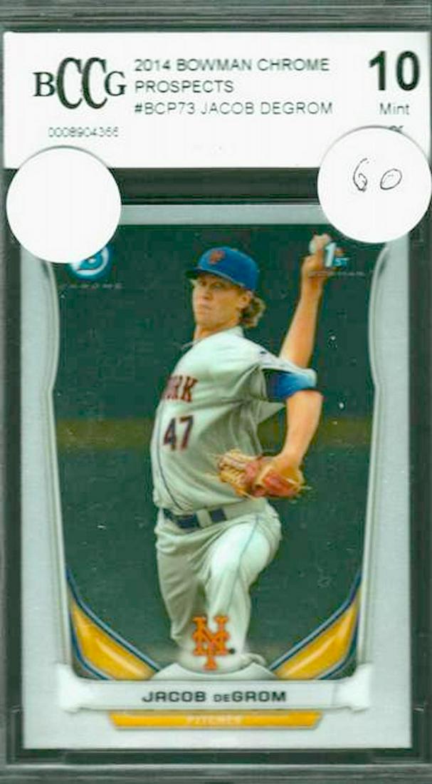 Jacob deGrom: Jacob deGrom - JACOB deGROM 2014 BOWMAN CHROME PROSPECTS CARD. BECKETT GRADED 10 - MINT OR BETTER