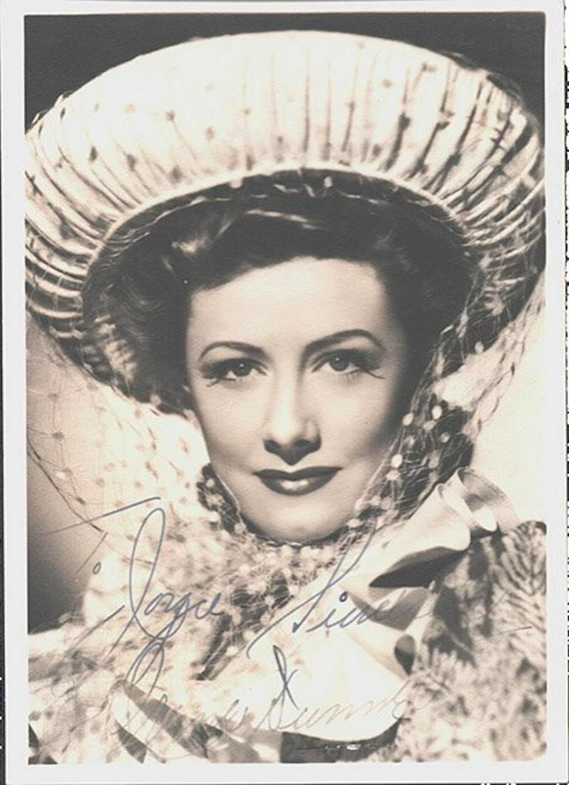IRENE DUNNE 5 X 7 VINTAGE SEPIA MATTE FINISH PHOTOGRAPH: IRENE DUNNE 5 X 7 VINTAGE SEPIA MATTE FINISH PHOTOGRAPH W/COA. SIGNED AND INSCRIBED BY IRENE DUNNE IN FOUNTAIN PEN INK. CERTIFICATE OF AUTHENTICITY PROVIDED BY TODD MUELLER AUTOGRAPHS