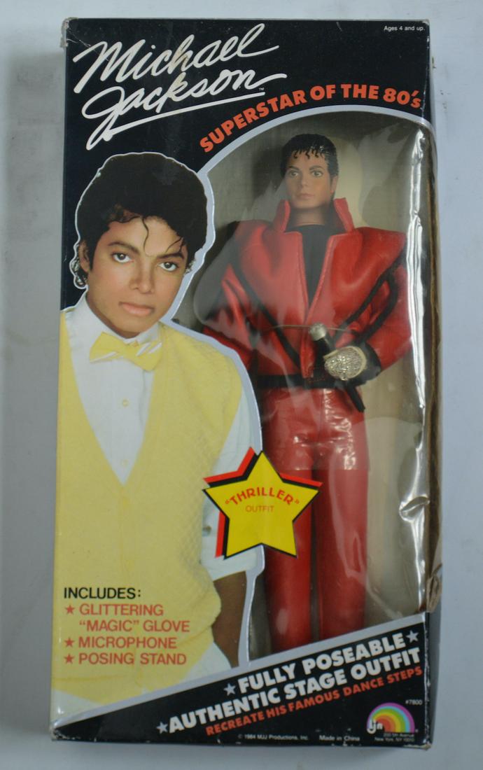 MICHAEL JACKSON DOLL W/ "THRILLER" OUTFIT: MICHAEL JACKSON DOLL W/ "THRILLER" OUTFIT, UNUSED, VERY GOOD CONDITION