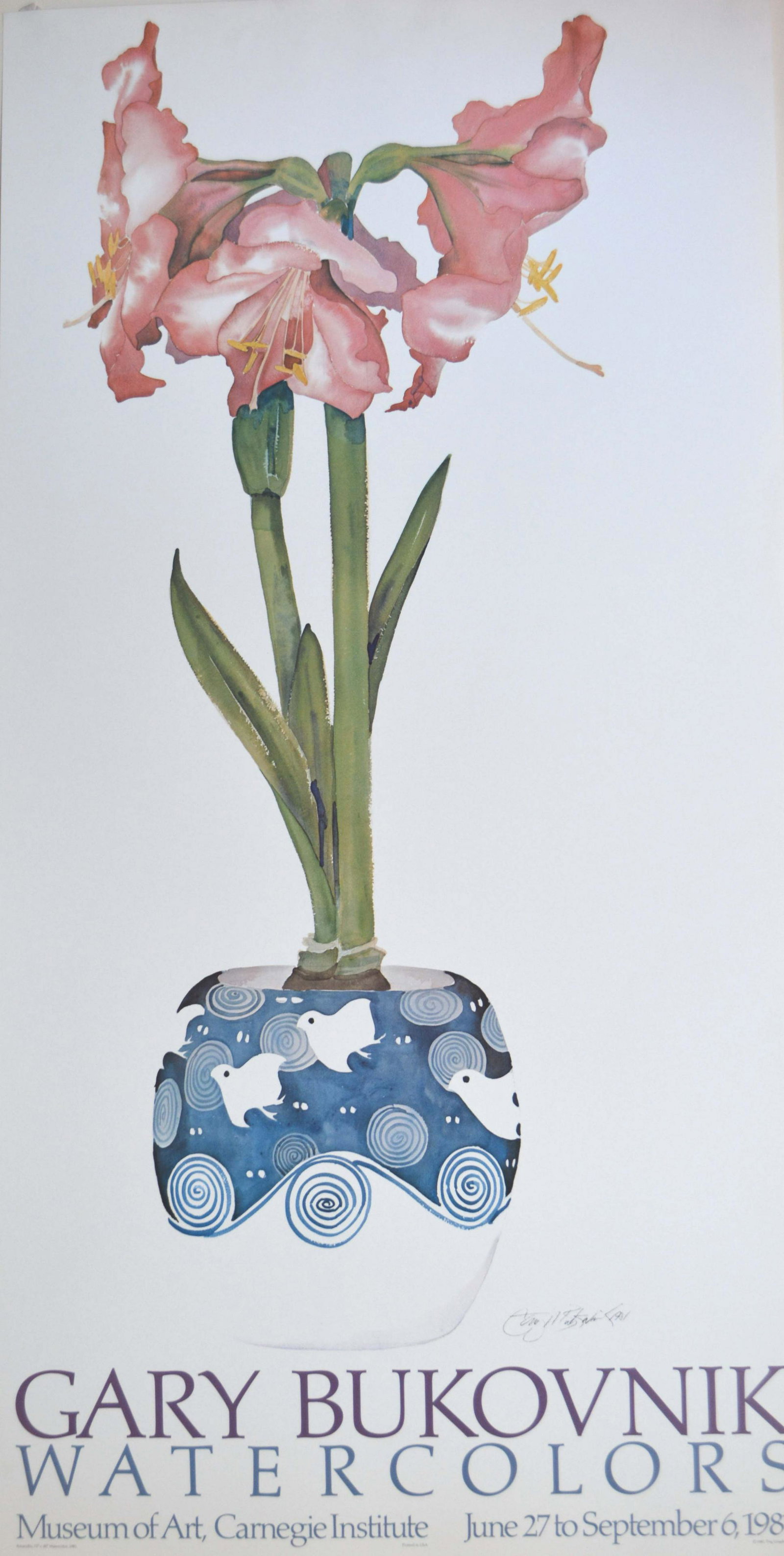 GARY BUKOVNIK - "WATER COLORS": GARY BUKOVNIK - "WATER COLORS", 1981, MUSEUM OF ART, CARNEGIE INSTITUTE, 20 X 39, GOOD CONDITION (2)