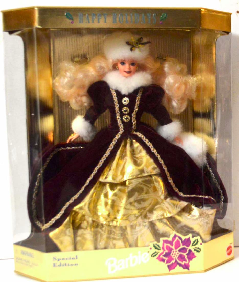 BARBIE "HAPPY HOLIDAYS" DOLL: BARBIE "HAPPY HOLIDAYS" DOLL. NEW. MINT IN A BOX (70)