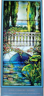 LOUIS COMFORT TIFFANY LANDSCAPE WITH FOOTBRIGE: LOUIS COMFORT TIFFANY LANDSCAPE WITH FOOTBRIGE. This beautiful poster was produced by the Metropolitan Museum of Art in the early 1986 in near mint condition. ORIGINAL METROPOLITAN MUSEUM POSTERS, VIN