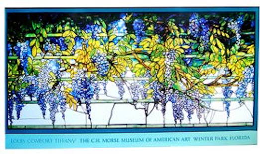 LOUIS COMFORT TIFFANY VISTARIA Vintage Poster 1980'S: LOUIS COMFORT TIFFANY VISTARIA Vintage Poster This beautiful poster was produced by the Metropolitan Museum of Art in the early 1986 in near mint condition LOUIS COMFORT TIFFANY AUTUMN LANDSCAPE Vinta