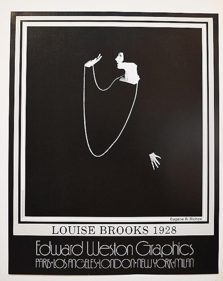 EUGINE R. RICHEE "LOUISE BROOKS 1928" POSTER: EUGINE R. RICHEE "LOUISE BROOKS 1928" POSTER. MEASURES AT 23 X 29