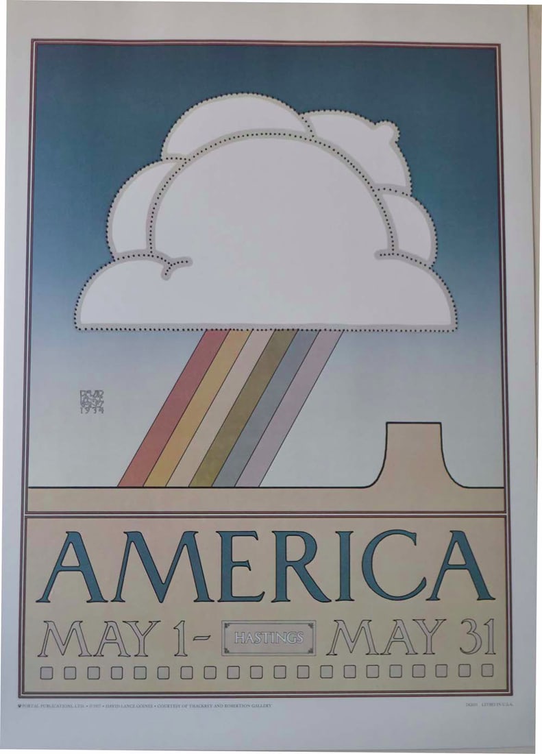 DAVID LANCE GOINES - "AMERICA": DAVID LANCE GOINES - "AMERICA", 1977, 20 X 28, GOOD CONDITION