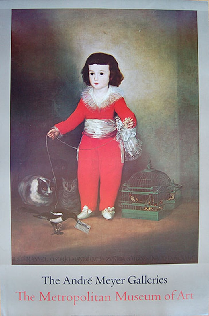 Francisco de Goya –Don Manuel Osorio Manrique de: Francisco de Goya –Don Manuel Osorio Manrique de Zuniga. Metropolitan Museum of Art The Andre Meyer Gallleries. This beautiful poster It depicts a small child surrounded by animals. The Itis in very