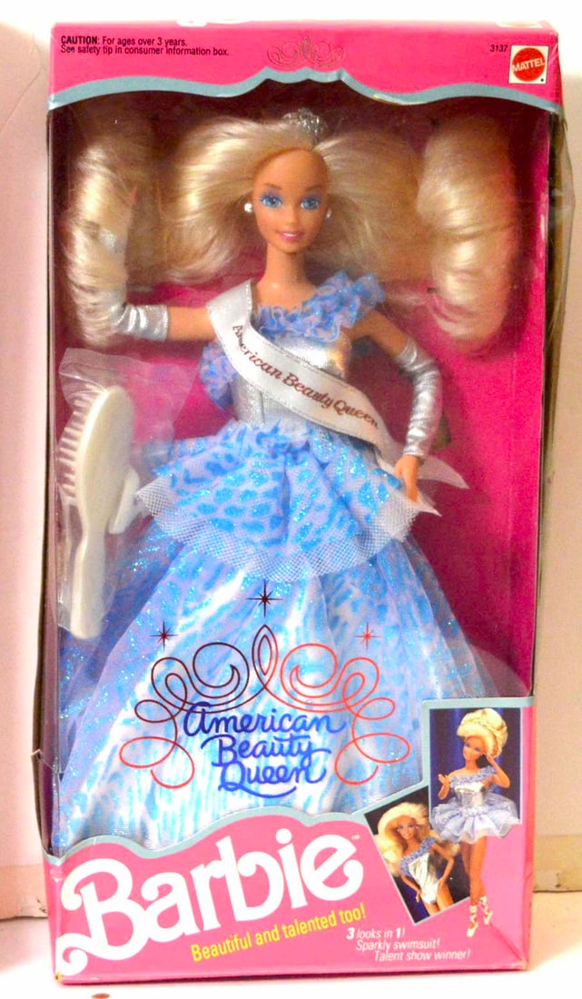 BARBIE "AMERICAN BEAUTY QUEEN" DOLL: BARBIE "AMERICAN BEAUTY QUEEN" DOLL. NEW. MINT IN A BOX (92)