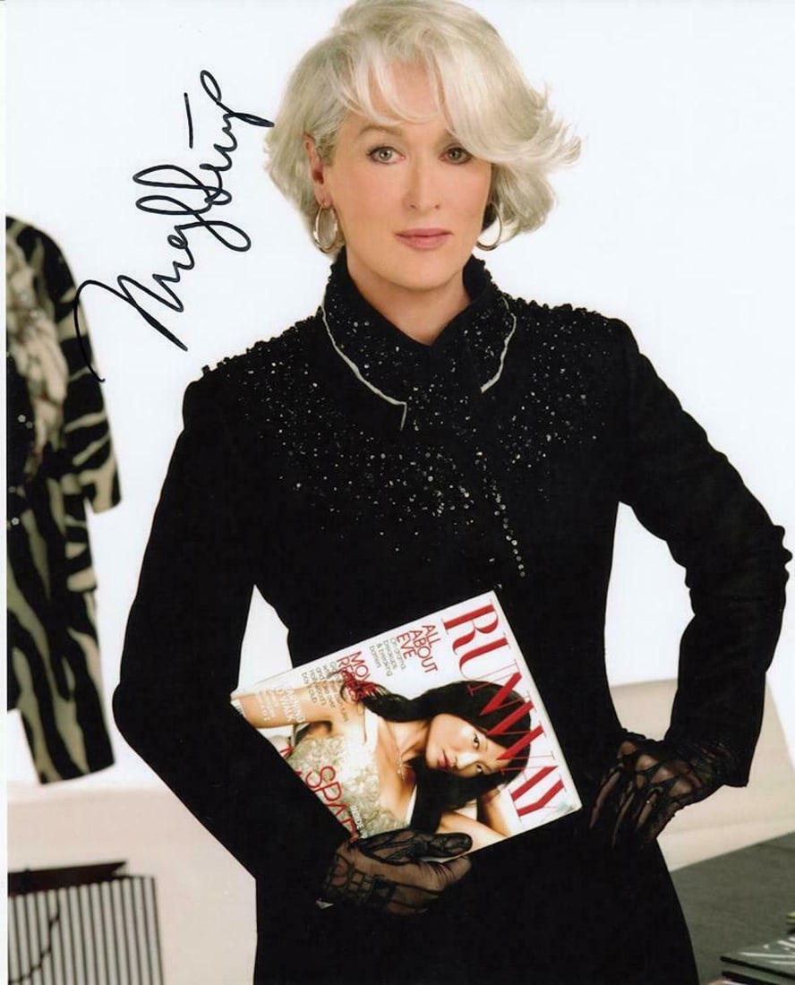 Meryl Streep - 8 x 10 Signeg Photograph w/COA: Meryl Streep - 8 x 10 Signeg Photograph w/COA. A signed photograph of Meryl Streep. Signed by her. Comes with COA