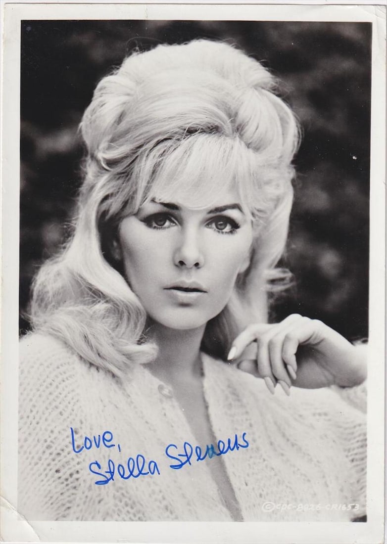 Stella Stevens - Signed 5 x 7 Photograph w/COA: Stella Stevens - Signed 5 x 7 Photograph w/COA. A black and white glossy photograph signed in blue felt tip ink by Stella Stevens. Bending in the photograph and wear in the corners, but otherwise in f