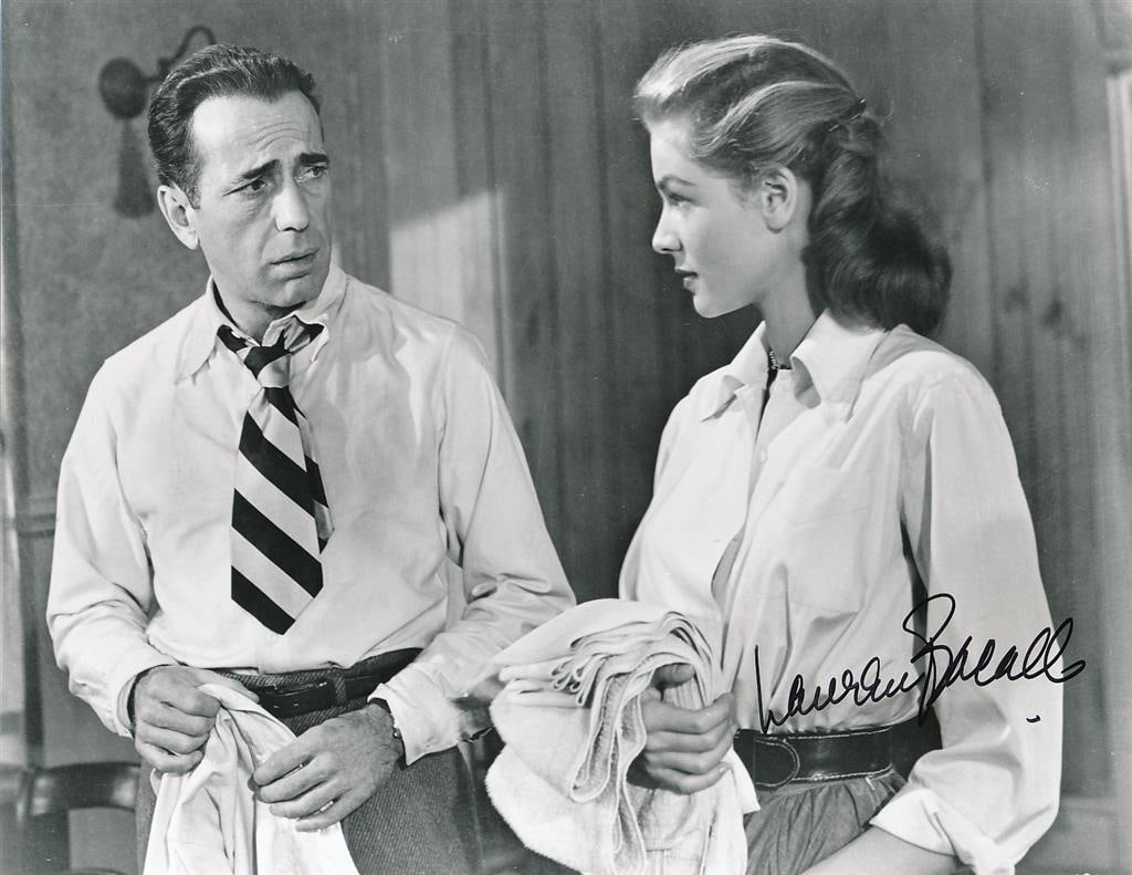 Lauren Bacall- 10 x 8 Signed Black and White Photograph: Lauren Bacall- 10 x 8 Signed Black and White Photograph. A black and white glossy photograph signed with black ink by Lauren Bacall. In great condition. Lauren Bacall (born Betty Joan Perske; Septembe