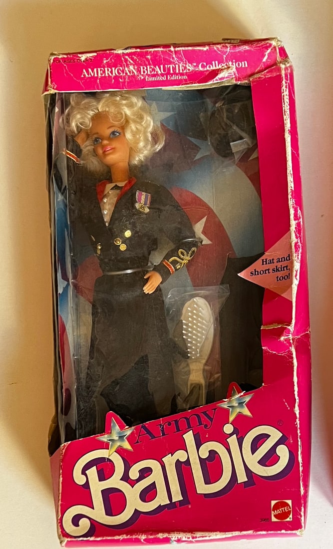 Barbie "Army" Doll: Barbie "Army" Doll. Part of the American Beauties Collection. New. Complere and intact. Box shows signs of ageing.