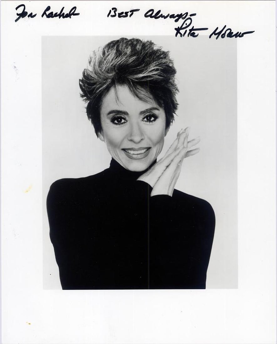 Rita Moreno - 8 x 10 Signed Photograph w/COA: Rita Moreno - 8 x 10 Signed Photograph w/COA. A signed black and white glossy photograph signed and inscribed in black felt tip ink by Rita Moreno. Comes with COA