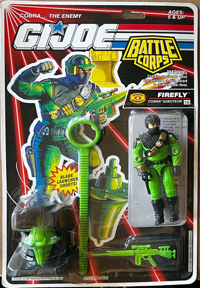 G.I. Joe Battle Corps "Firefly" Figurine on Card: G.I. Joe Battle Corps "Firefly" Figurine on Card. The card is punched. Very good condition