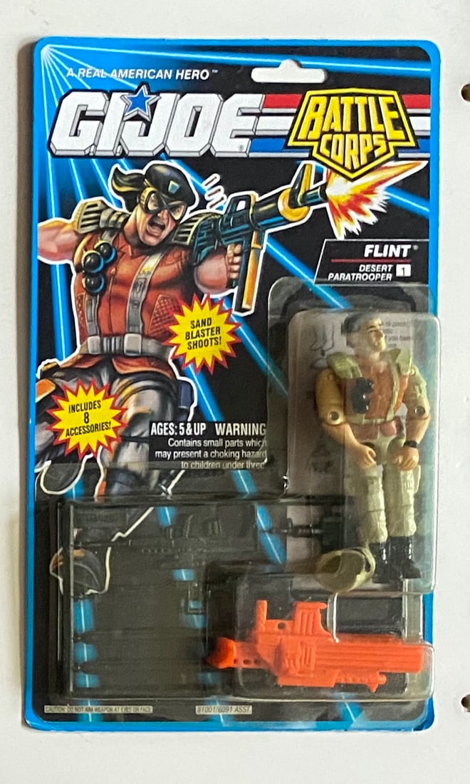 G.I. Joe Battle Corps "Flint" Figurine on Card: G.I. Joe Battle Corps "Flint" Figurine on Card. The card is punched. Very good condition